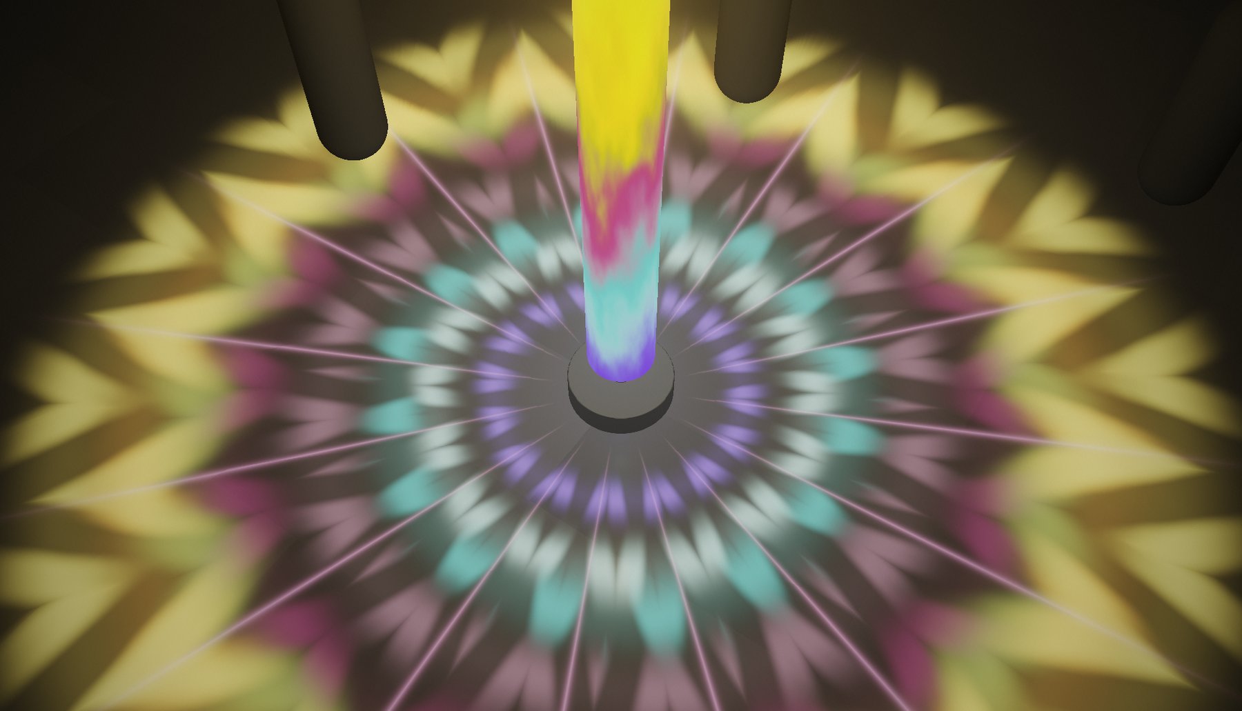 Sirene light mandala on the floor, 3D simulation